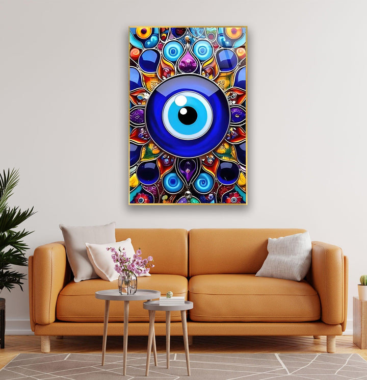 Evil Eye Bead Glass Wall Art glass photo prints, glass picture prints
