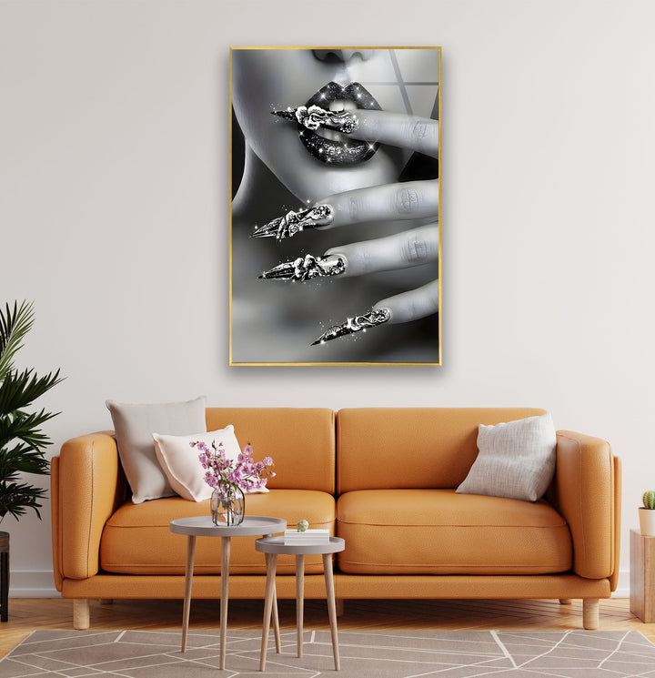 Shiny Nails Woman Glass Wall Art art glass wall art, glass wall art pictures
