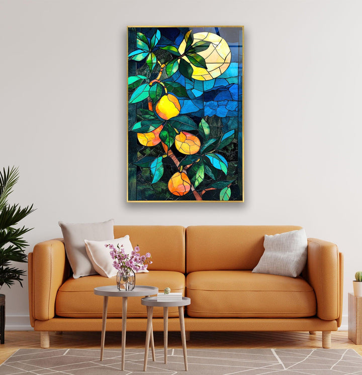 Midnight Mango Tree Glass Wall Art glass pictures for Wall, glass prints wall art
