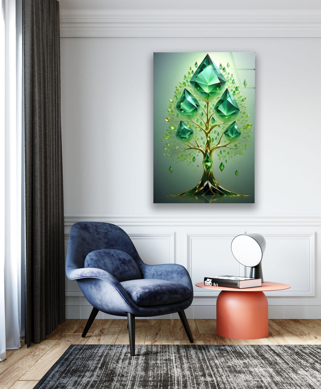 Emerald Tree Glass Wall Art glass image printing, glass prints from photos
