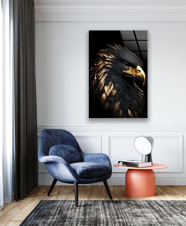 Black Gold Eagle Glass Wall Art art glass wall art, glass wall art pictures
