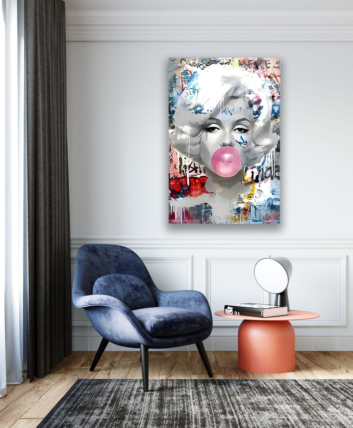 Marilyn Monroe Pop Art Glass Wall Art glass art painting, glass art for the Wall
