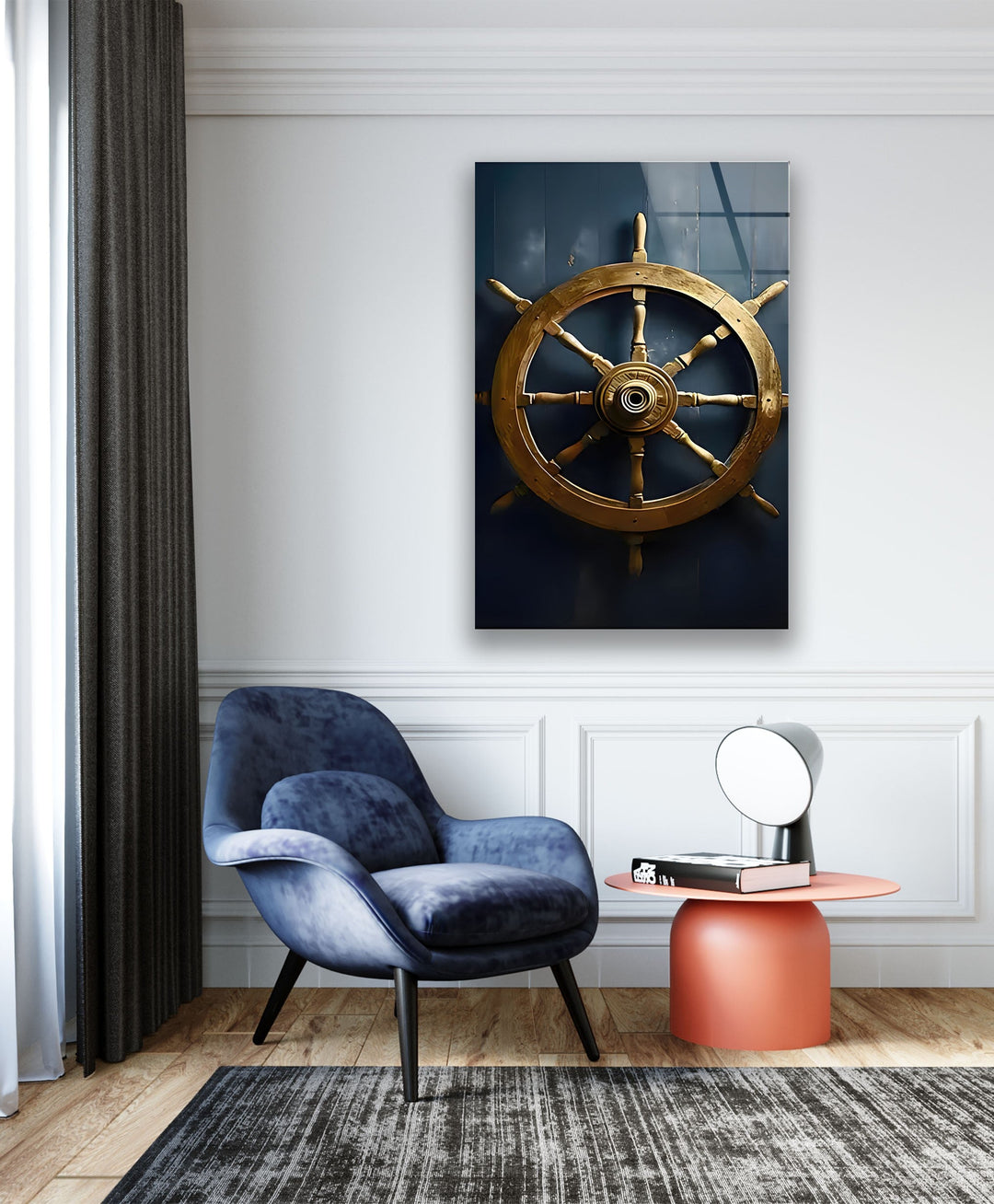 Ship Rudder Glass Wall Art custom glass photo prints, large glass prints
