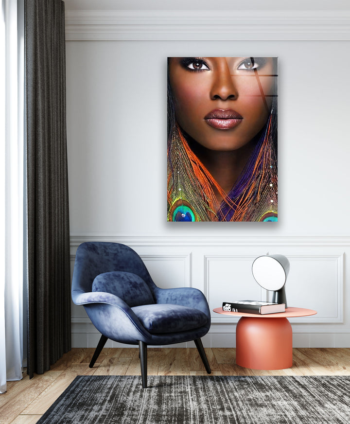 African Face Glass Wall Art