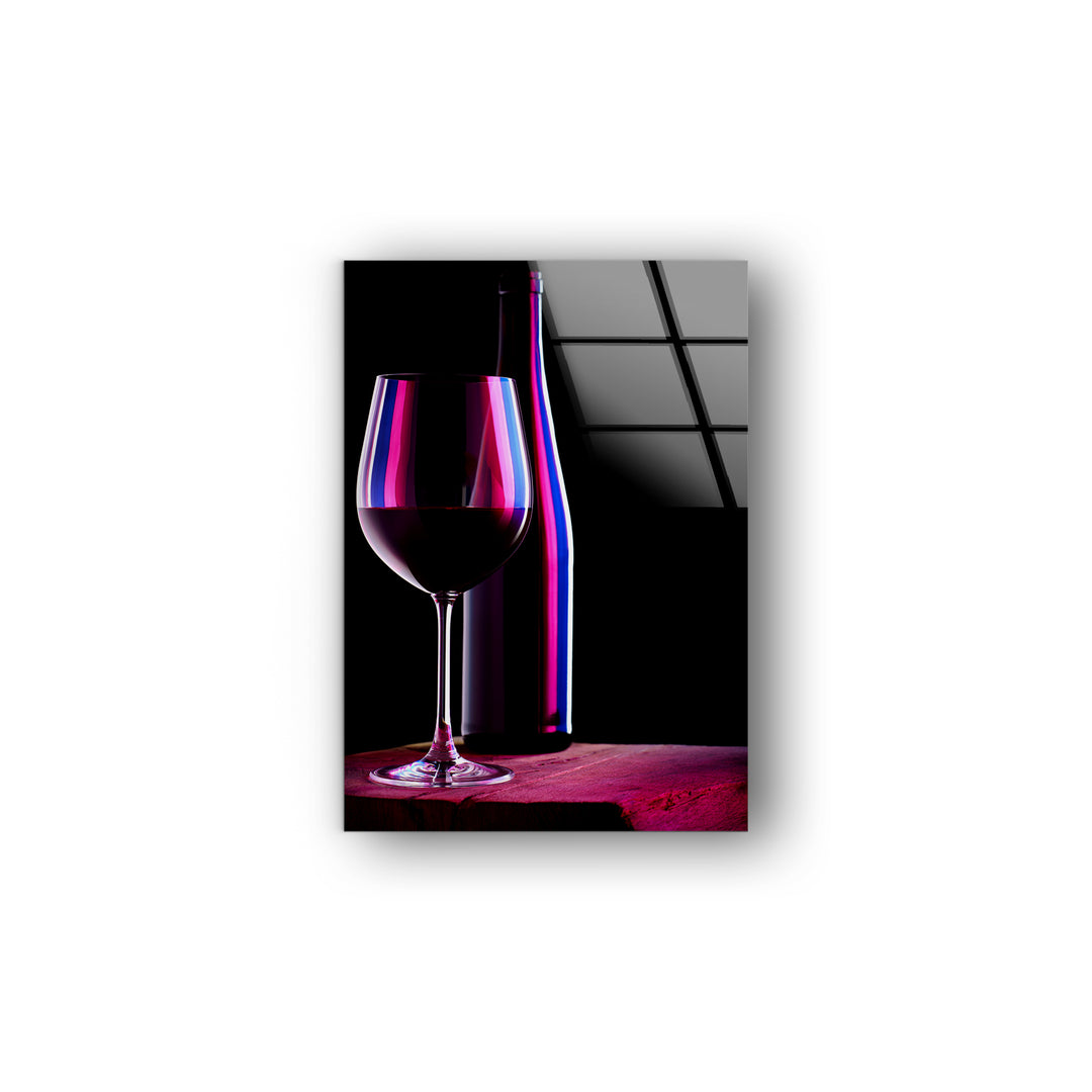 Red Wine Bottle Glass Wall Art, print picture on glass, Tempered Glass Wall Art