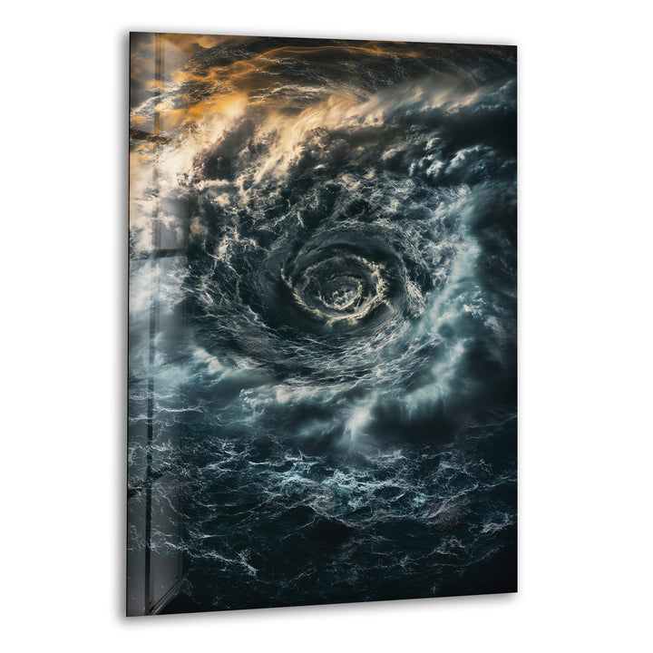 Ocean Vortex Glass Wall Art