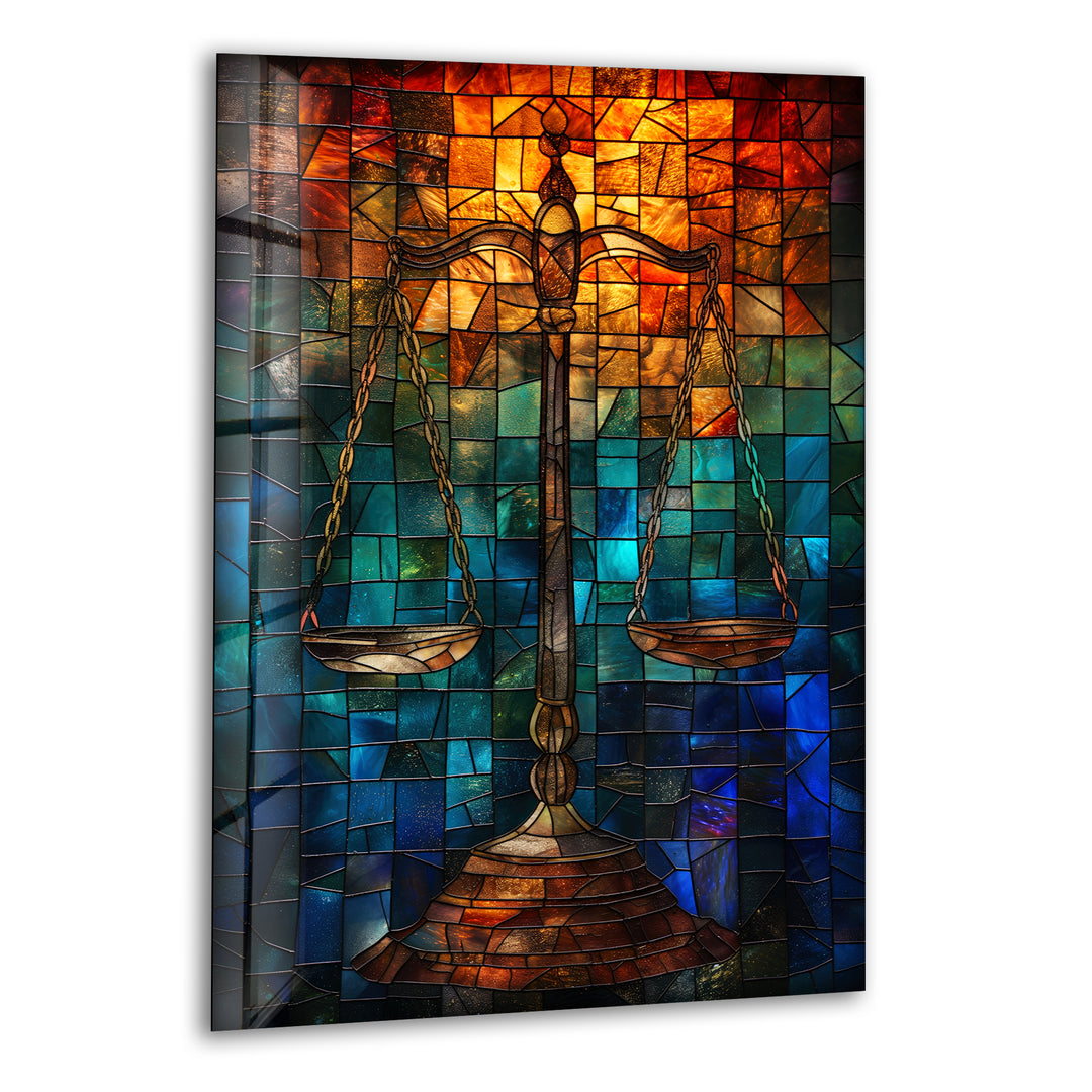 Stained Libra Glass Wall Art glass art painting, glass art for the Wall