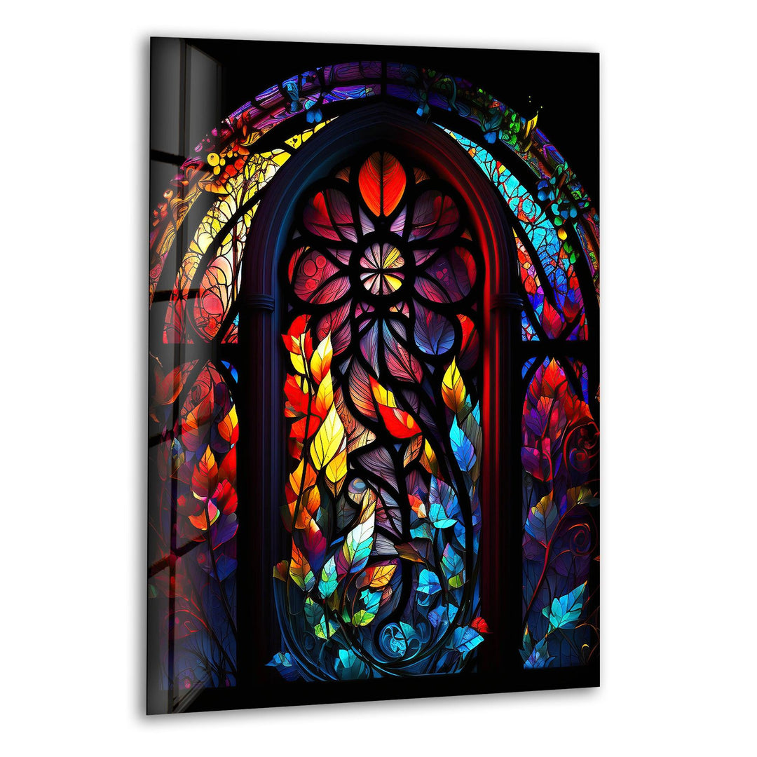 Colored Brightly Stained Glass Wall Art print picture on glass, Tempered Glass Wall Art