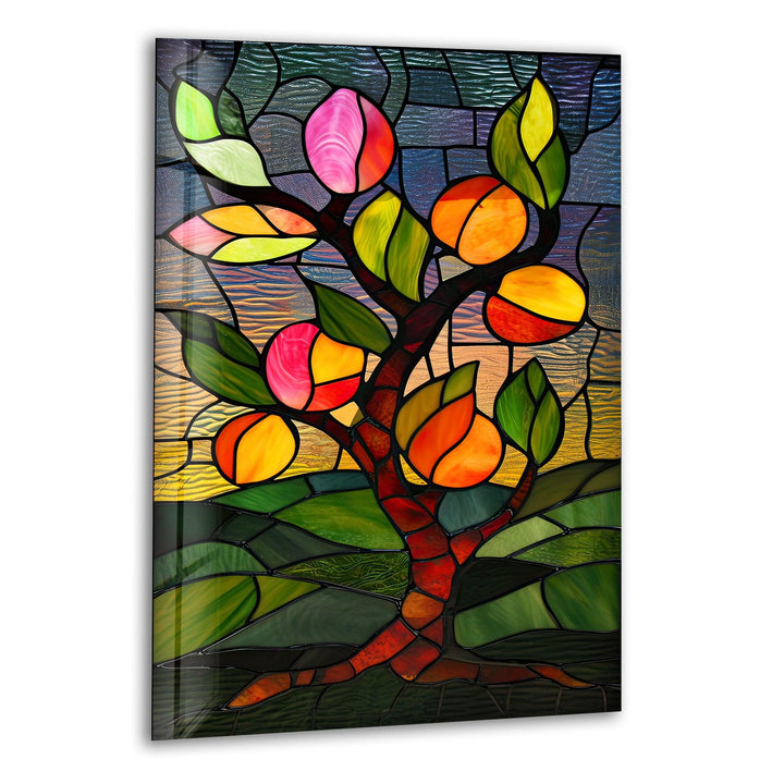 Stained Flower Art Glass Wall Art glass pictures for Wall, glass prints wall art