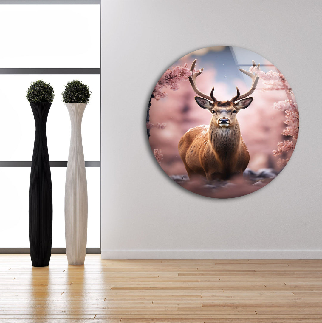 Spring Deer Glass Wall Art glass image printing, glass prints from photos
