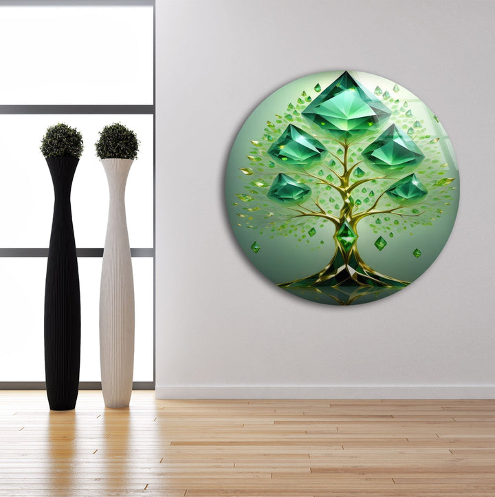 Emerald Tree Glass Wall Art glass photo prints, glass picture prints
