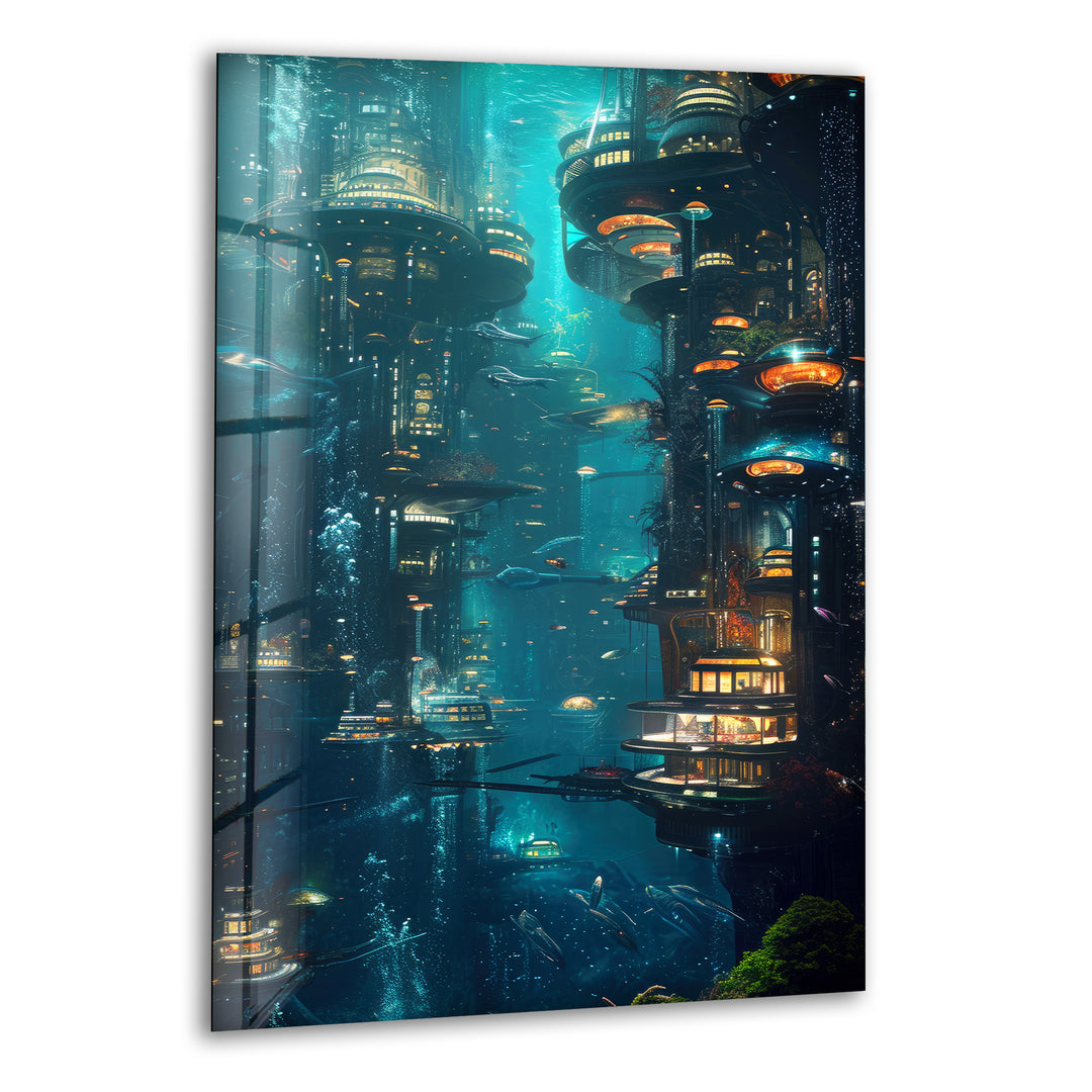 Underwater City View Cool Art Prints & Glass Wall Decor