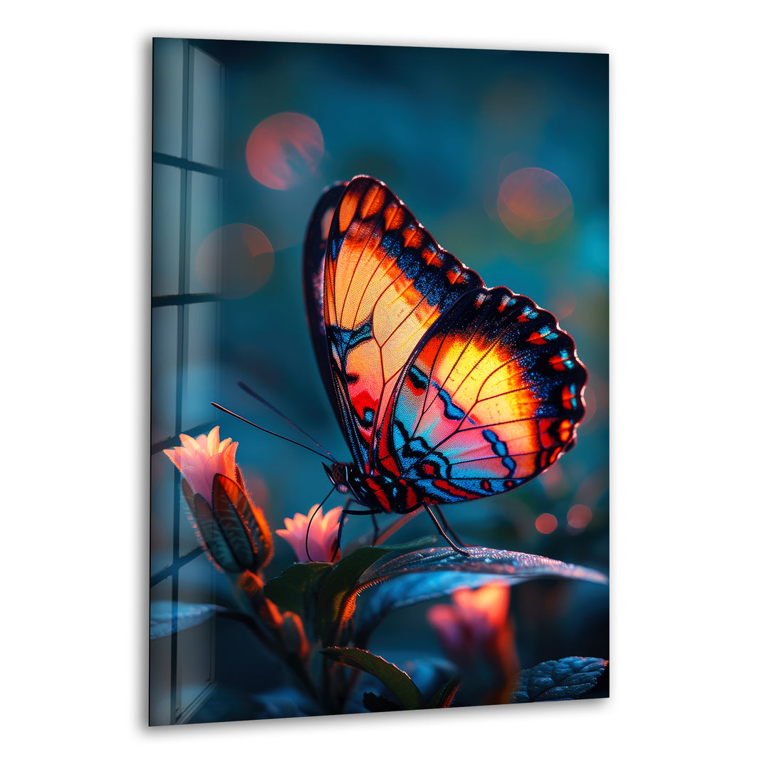 Vivid Colored Butterfly Glass Wall Art Glass Printing Wall Art, Print photos on glass
