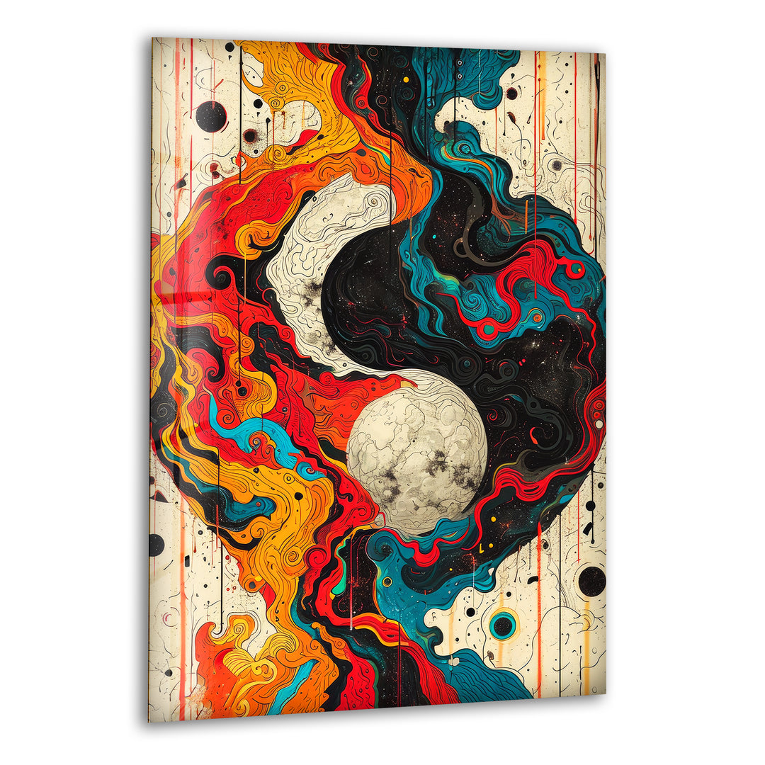 Yin Yang Painting Cool Wall Art & Stained Glass Panels