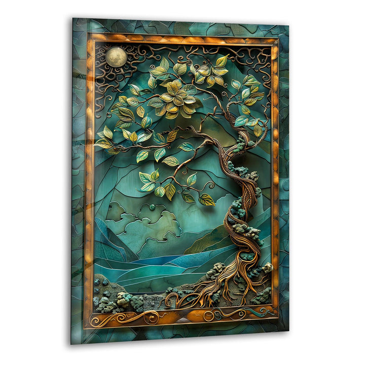 Vintage Tree Picture Glass Wall Art
, print picture on glass, Tempered Glass Wall Art
