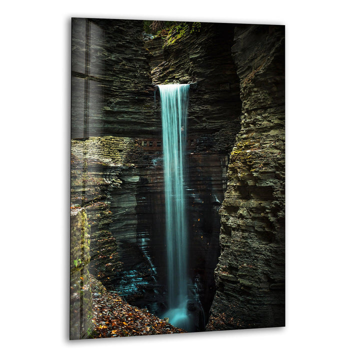 Cavern Cascade Landscape Glass Wall Art art glass wall art, glass wall art pictures