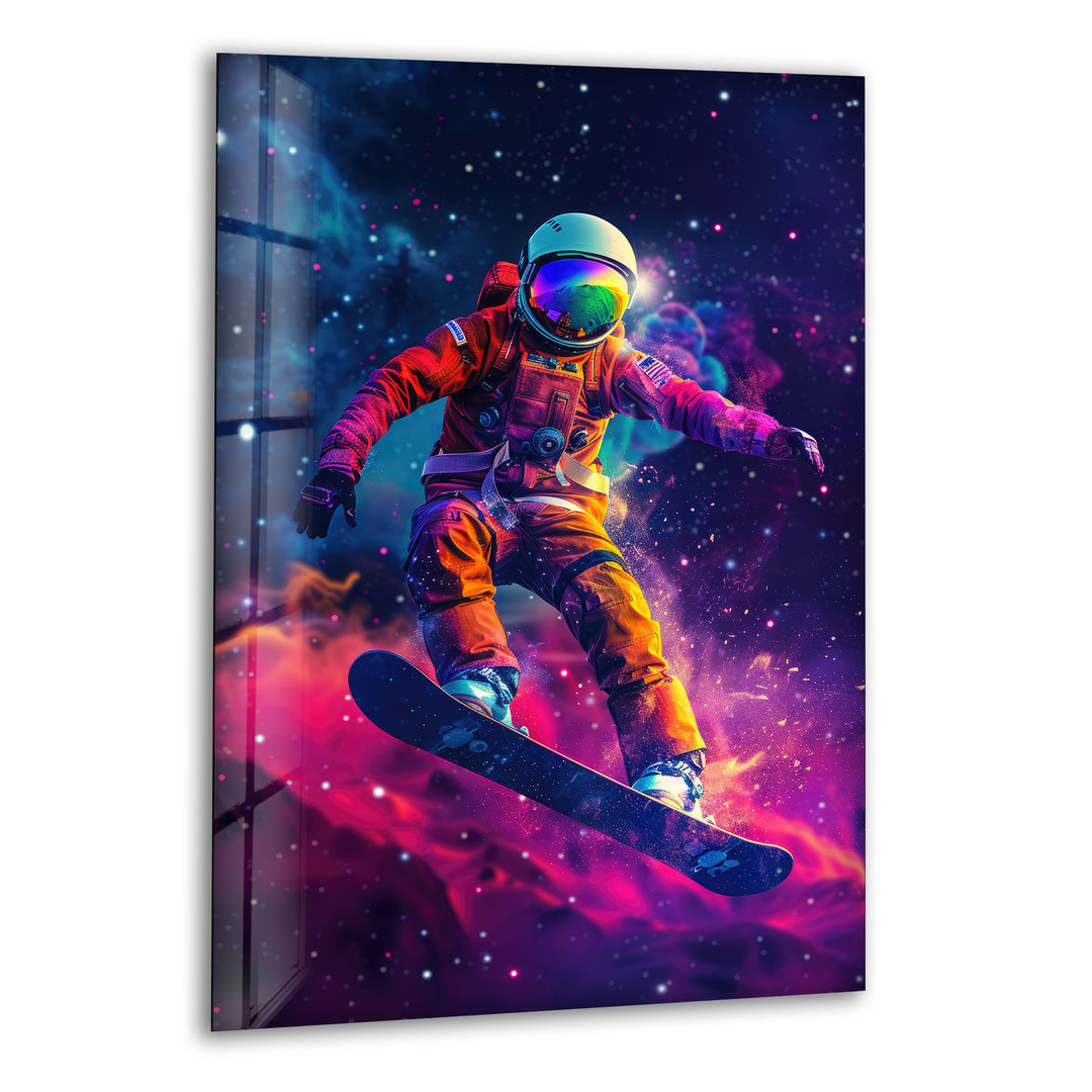 Snowboarder in an Astronaut Glass Wall Art & Cool Home Decor