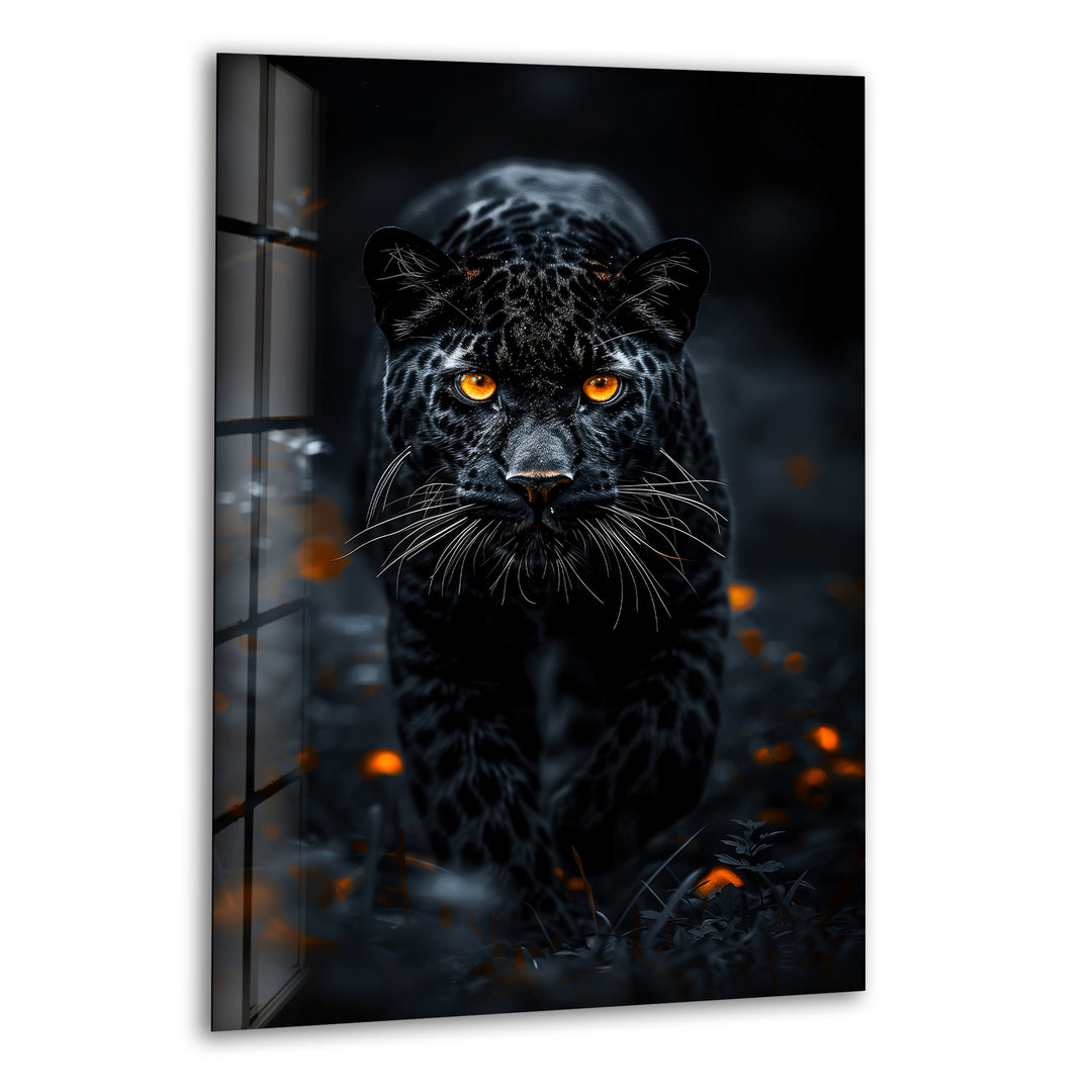 Black Java Leopard Glass Wall Art print picture on glass,Tempered Glass Wall Art