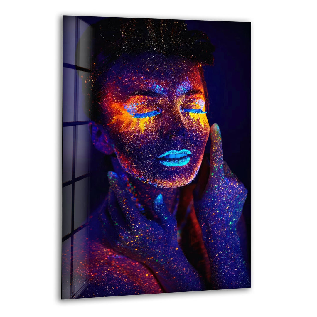 Color Bomb Woman Glass Wall Art stained glass wall art, stained glass wall decor
