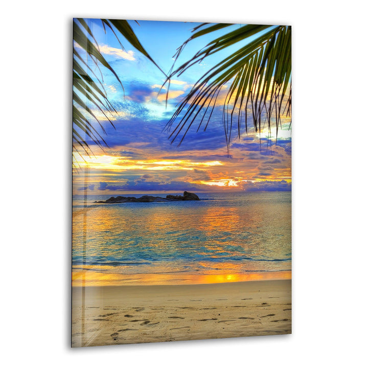 Palm Trees at the Beach Glass Wall Art