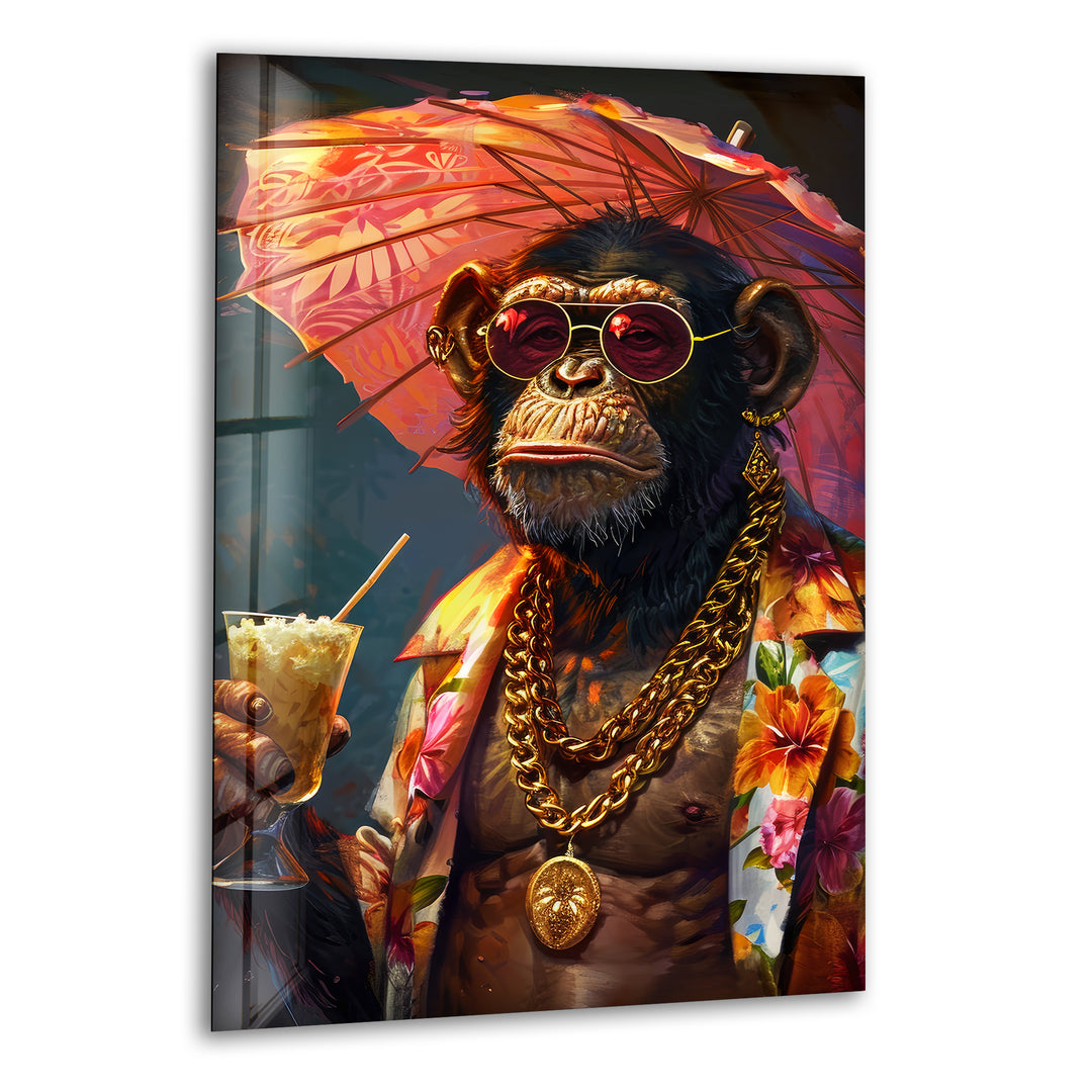 A Stylish Monkey Glass Wall Art glass image printing, glass prints from photos