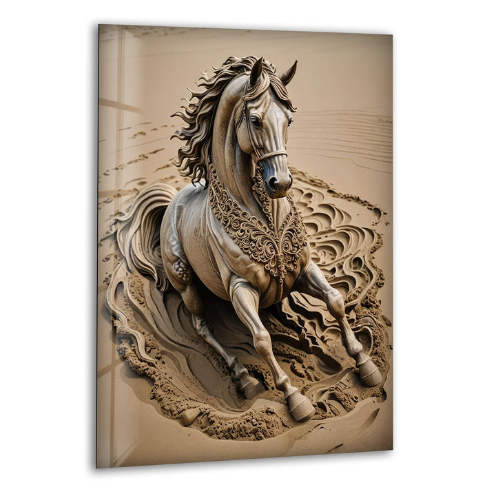 Desert Horse Glass Wall Art glass image printing, glass prints from photos
