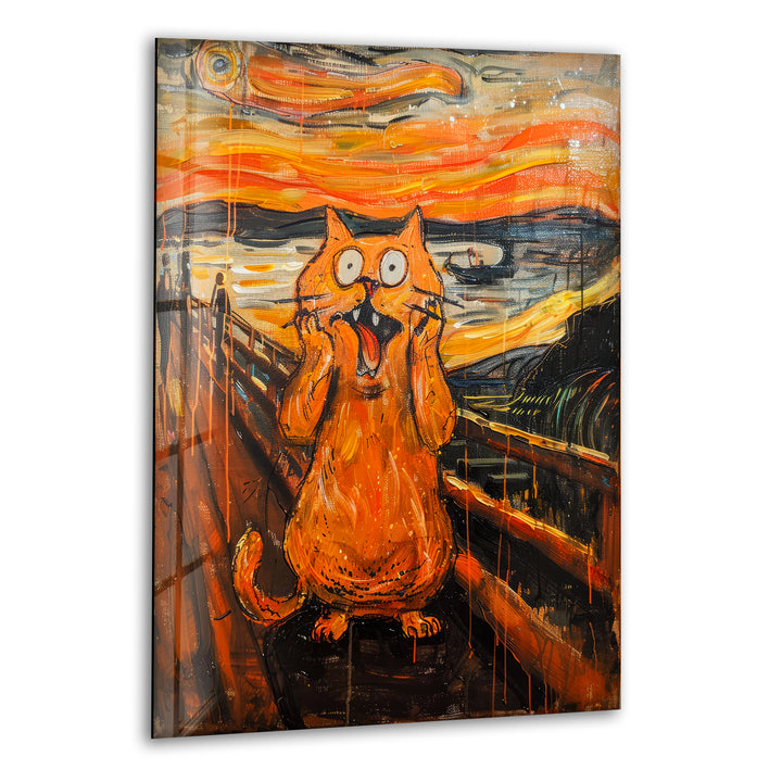 Fat Orange Cat Glass Wall Art & Decor