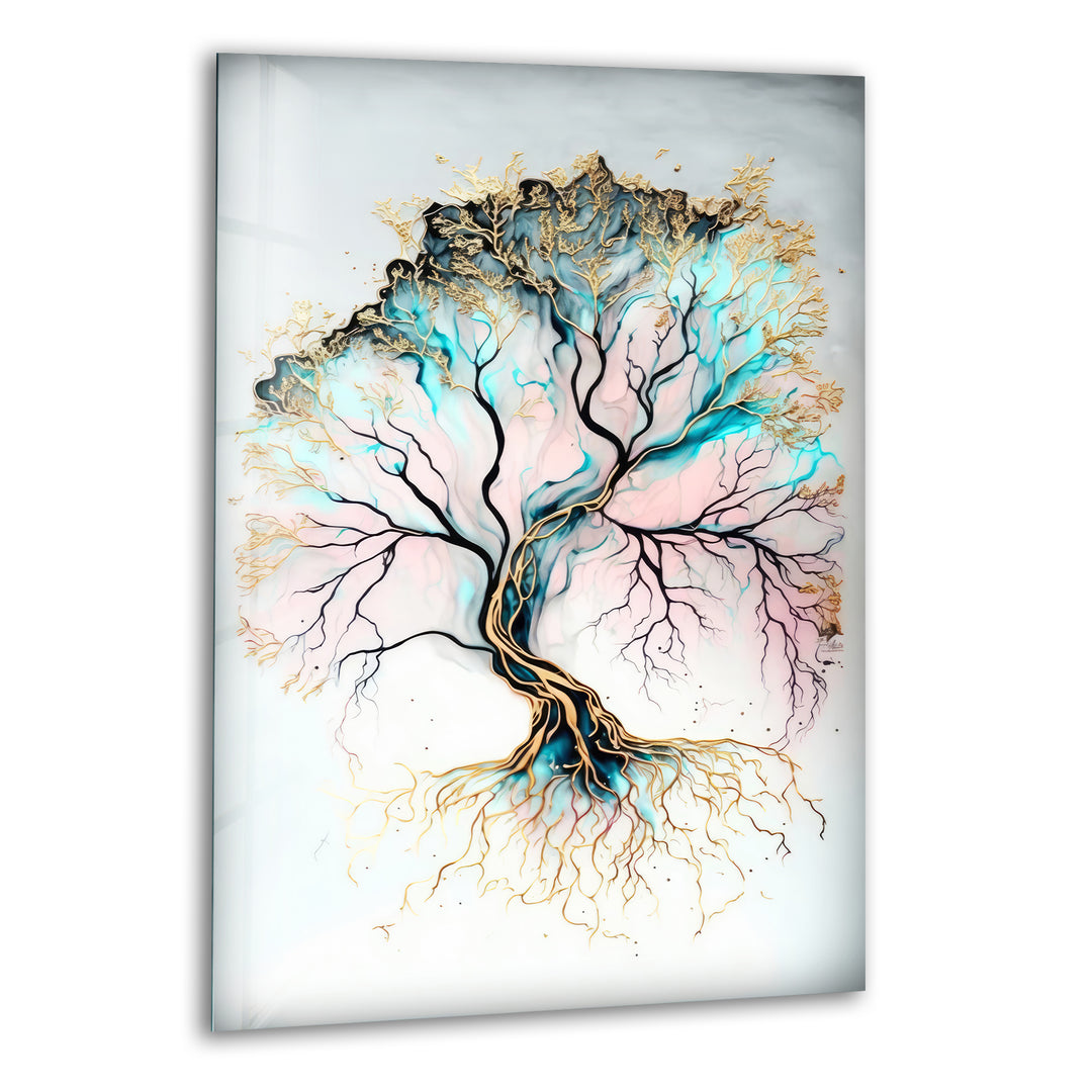 Life of Tree White Glass Wall Art Glass Printing Wall Art, Print photos on glass