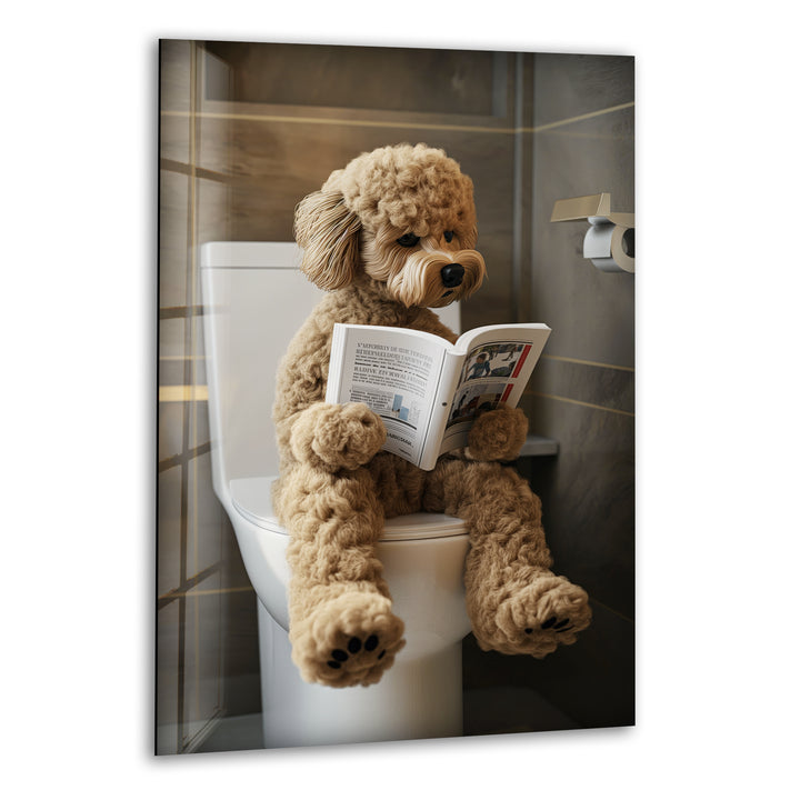 Dog Is Reading Glass Wall Art print picture on glass,Tempered Glass Wall Art