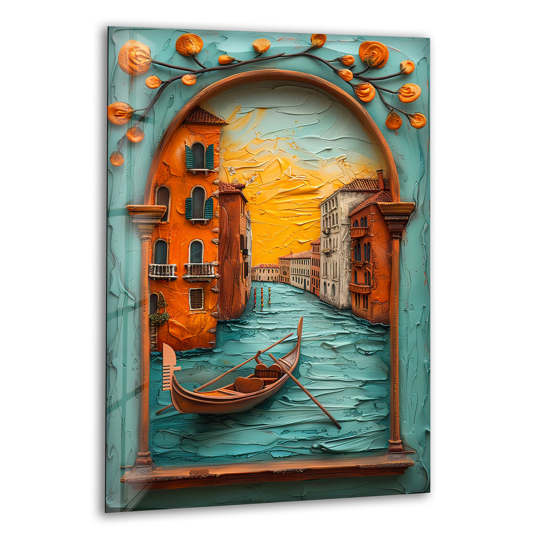 Venice Italy Oil Painting Cool Glass Art & Photo on Glass