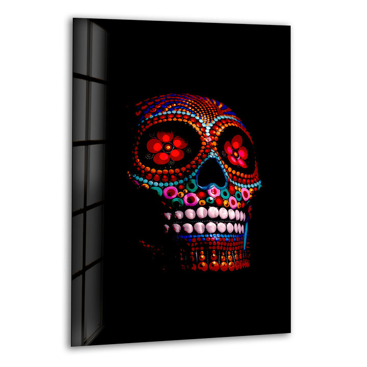 Sugar Calavera Mexican Skull Glass Picture Prints & Cool Wall Art