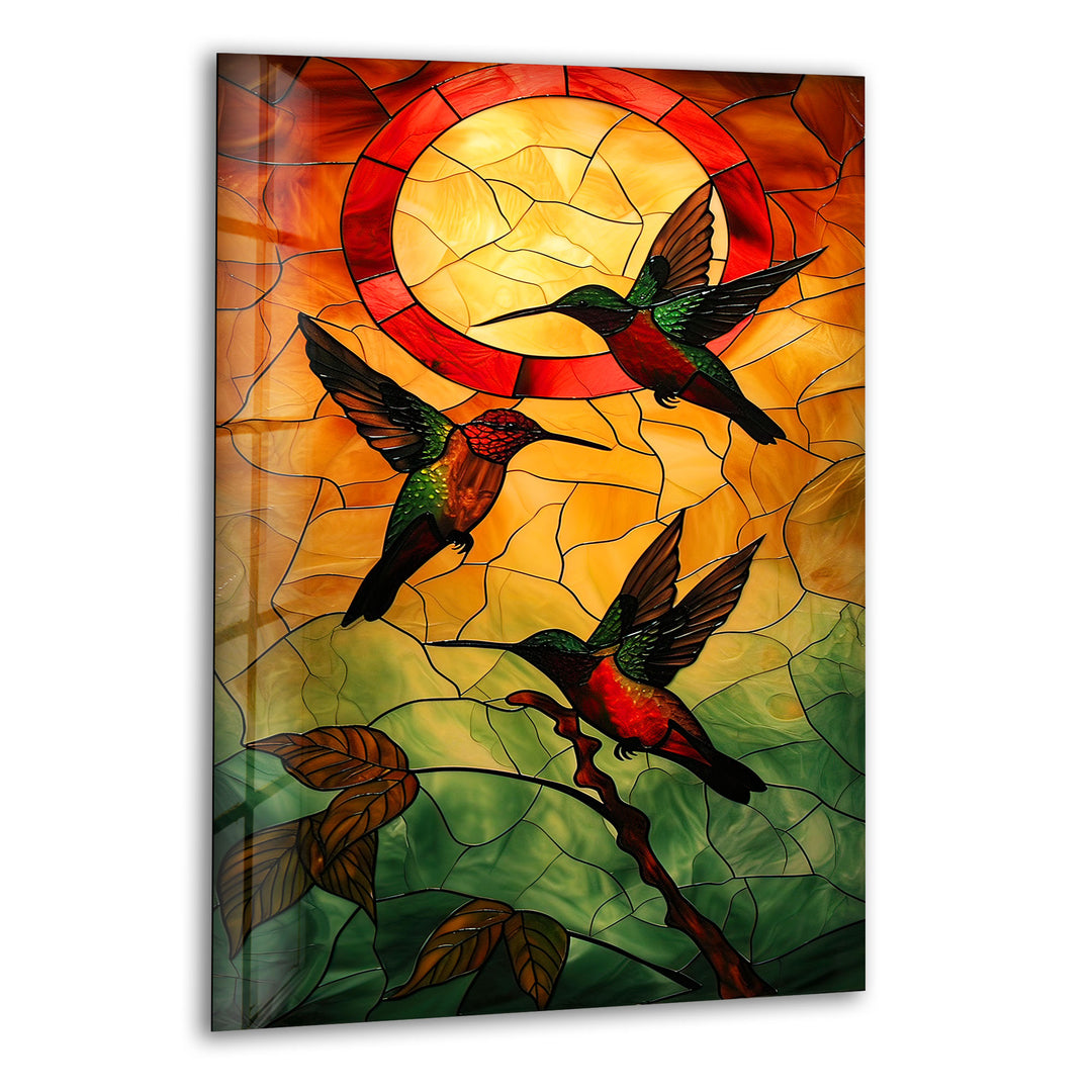 Stained Hummingbirds Wall Art art glass wall art, glass wall art pictures