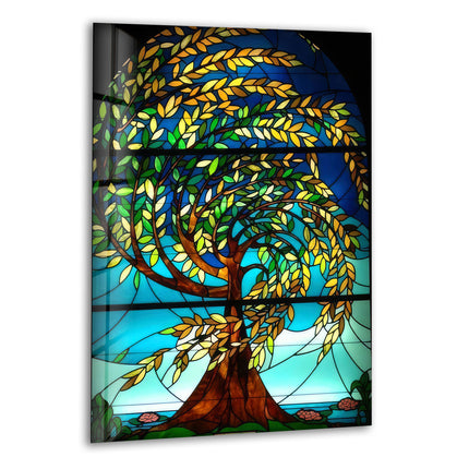 Tree of Life Stained Glass Wall Art Glass Printing Wall Art, Print photos on glass