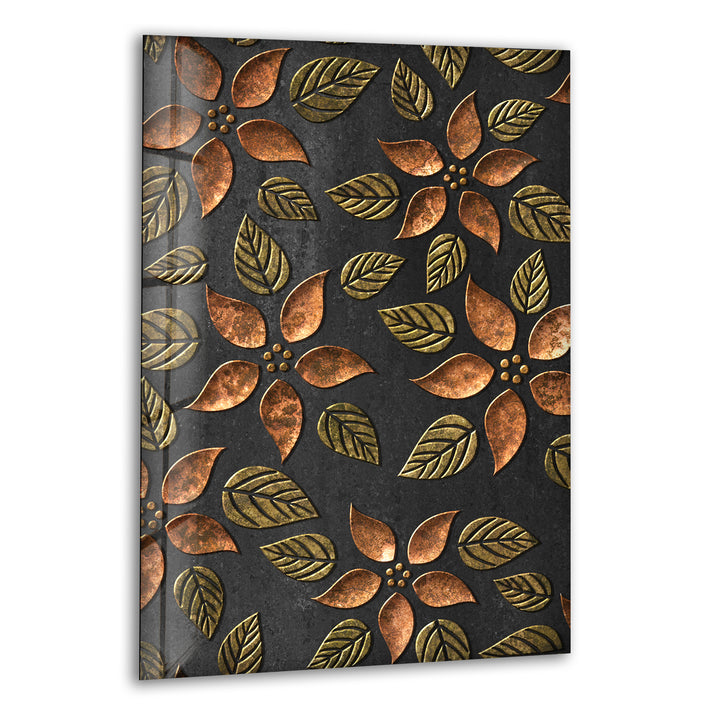 Copper Leaves Abstract Glass Wall Art art glass wall art, glass wall art pictures
