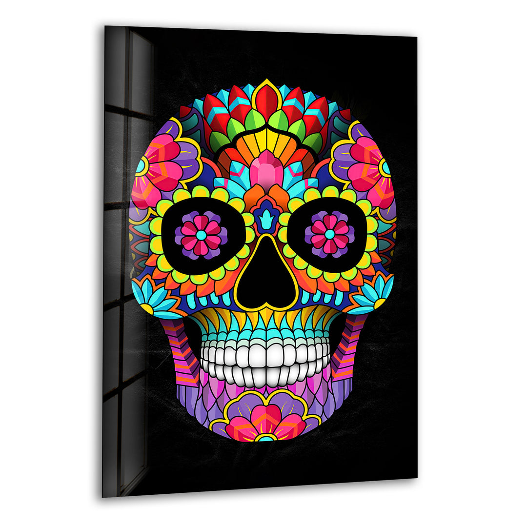 Skeleton Face Glass Picture Prints & Cool Wall Art