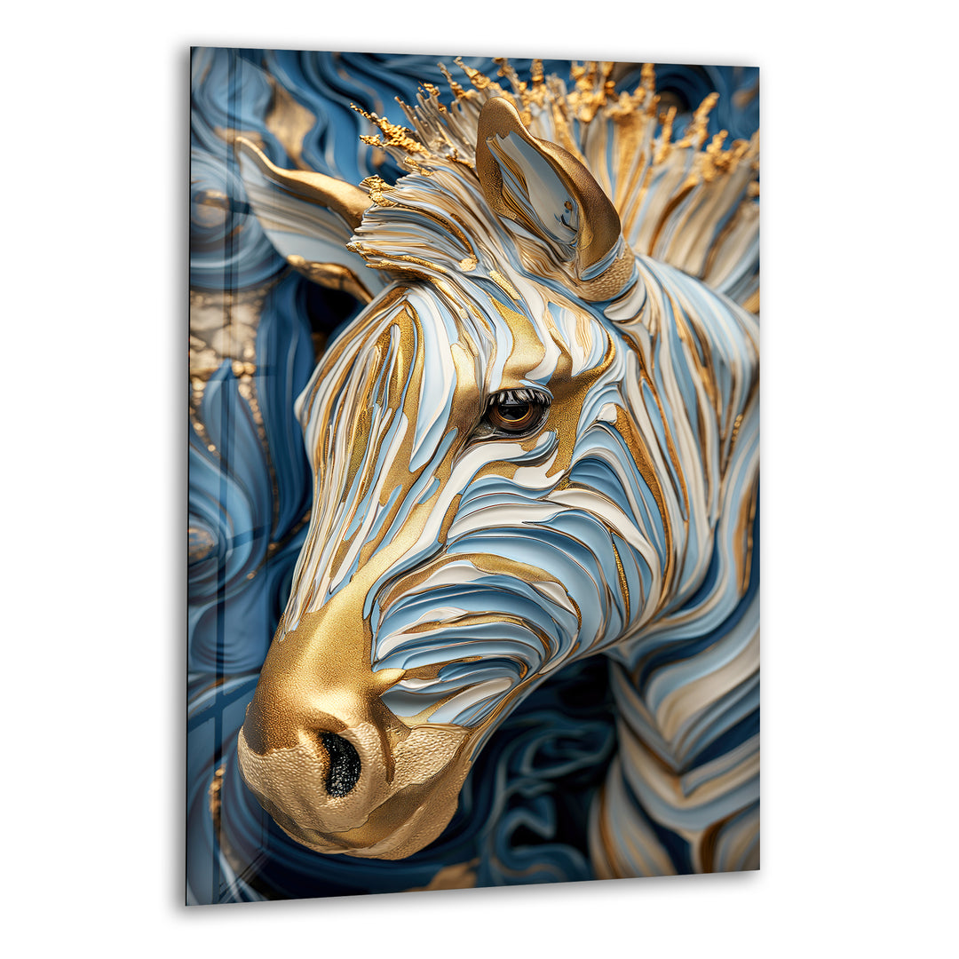 Gold Zebra Glass Wall Art print picture on glass,Tempered Glass Wall Art