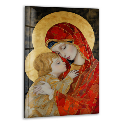 Lady and Jesus Glass Wall Art for Living