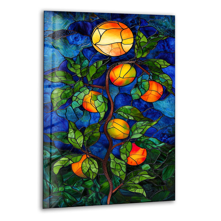 Stained Fruit Tree Glass Wall Art print picture on glass, Tempered Glass Wall Art