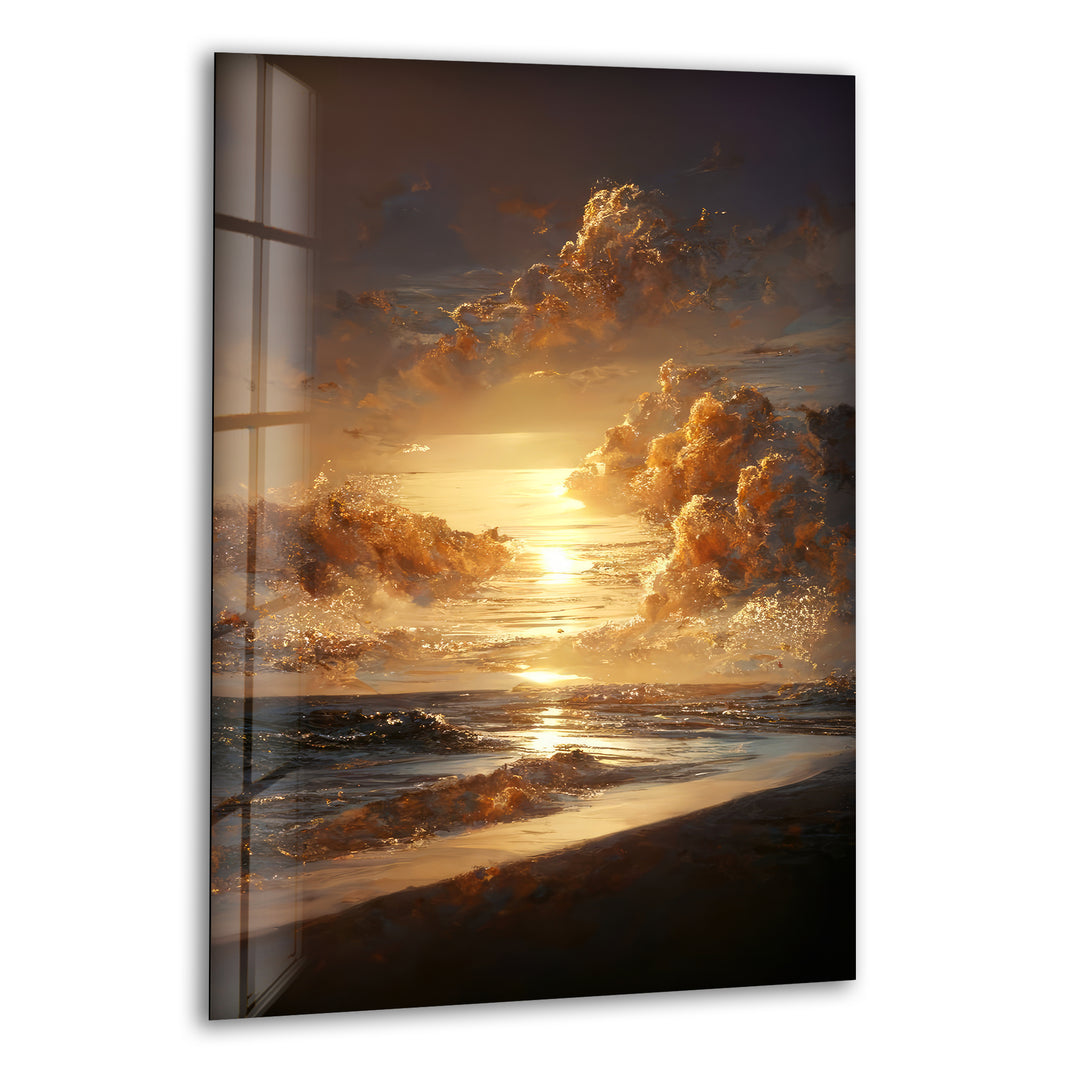 Sunset Landscape Art Glass Wall Art custom glass photo prints, large glass prints