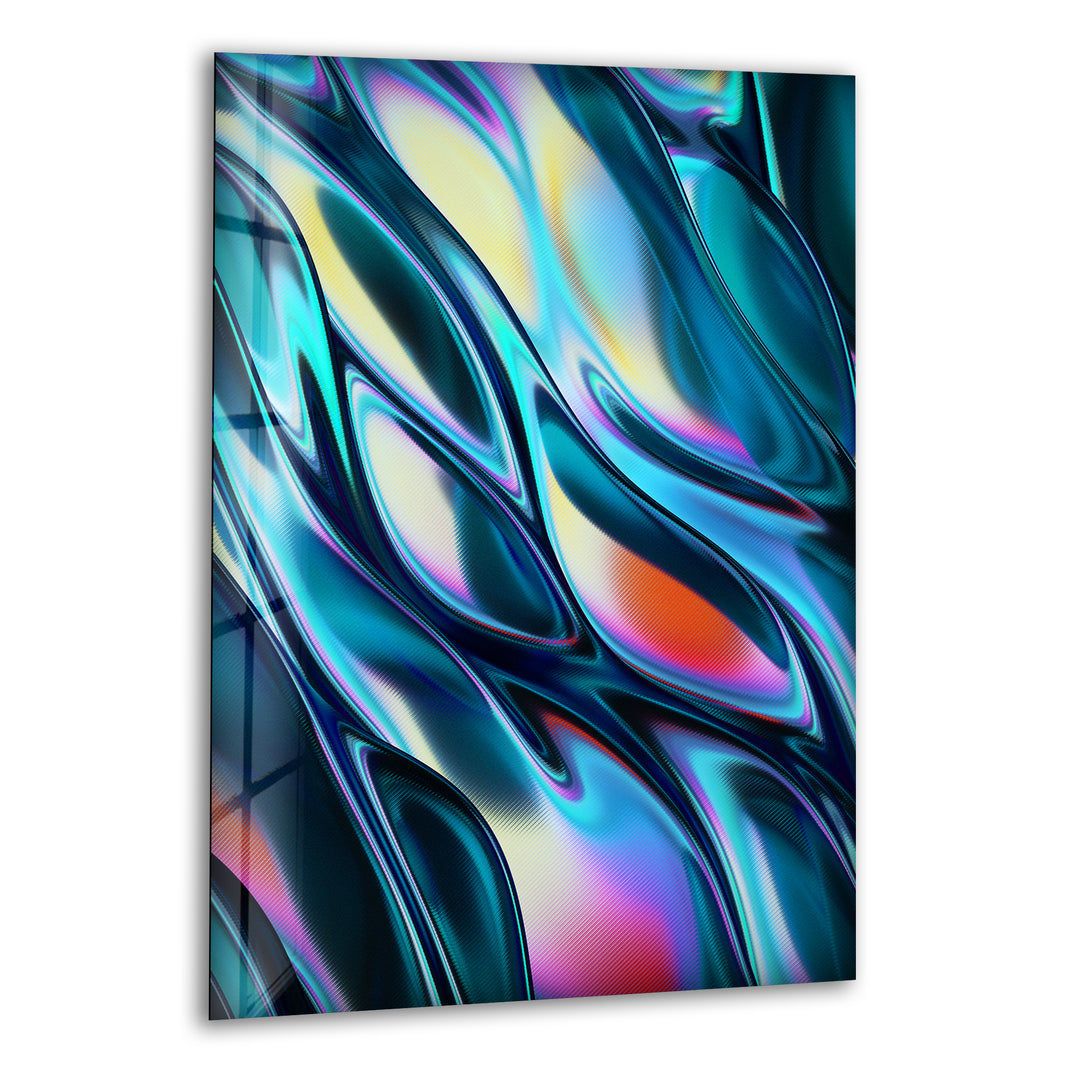 Abstract Metal Waves Glass Wall Art custom glass pictures, glass art prints