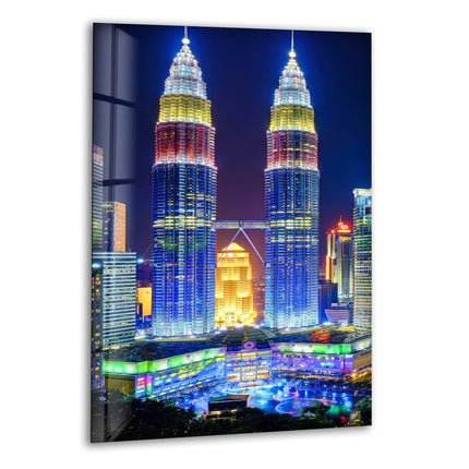 Petronas Twin Towers Glass Wall Art custom glass photo prints, large glass prints