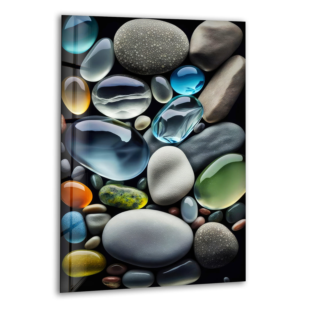 Transparent Coloured Stones Cool Art Prints & Glass Wall Decor