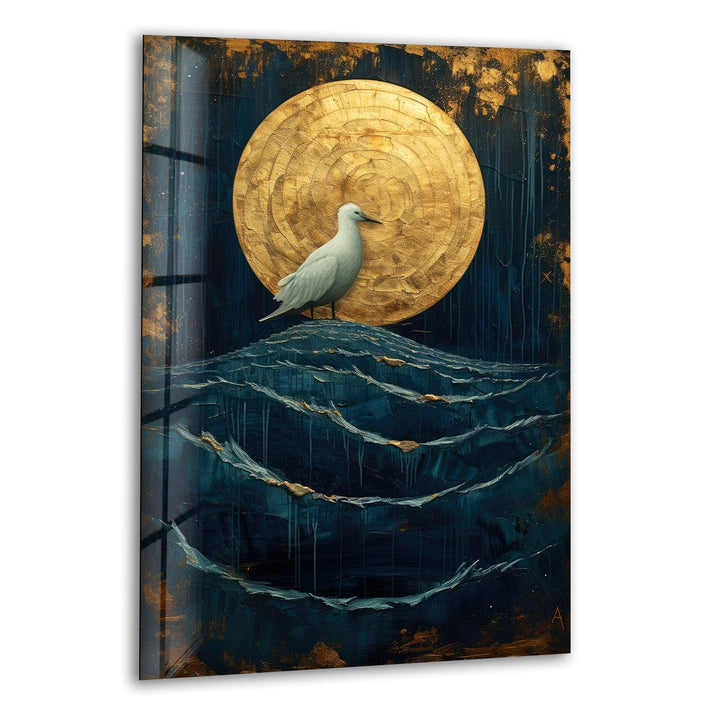 White Bird In The Moonlight Cool Wall Decor & Glass Art