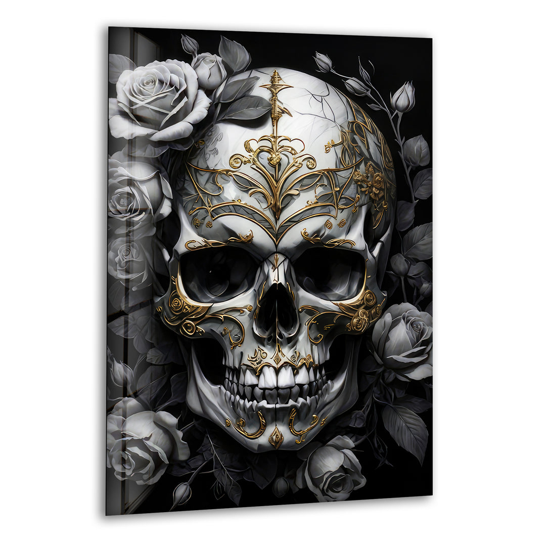 Skull & Rose Cool Art Prints & Tempered Glass Art