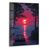 Pink Sunset View Tempered Glass Wall Art