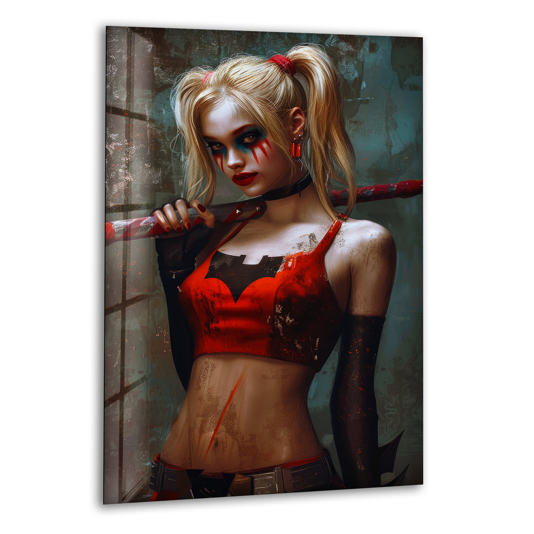 Harley Quinn Glass Wall Art glass image printing, glass prints from photos
