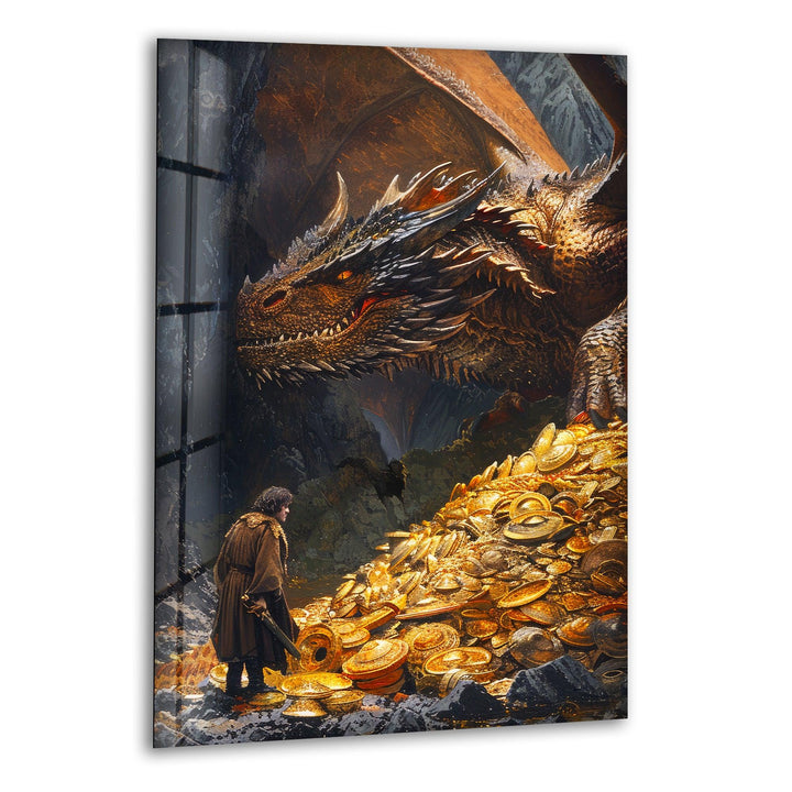 Dragon and Hobbit Bilbo Baggins Glass Wall Art custom glass pictures, glass art prints
