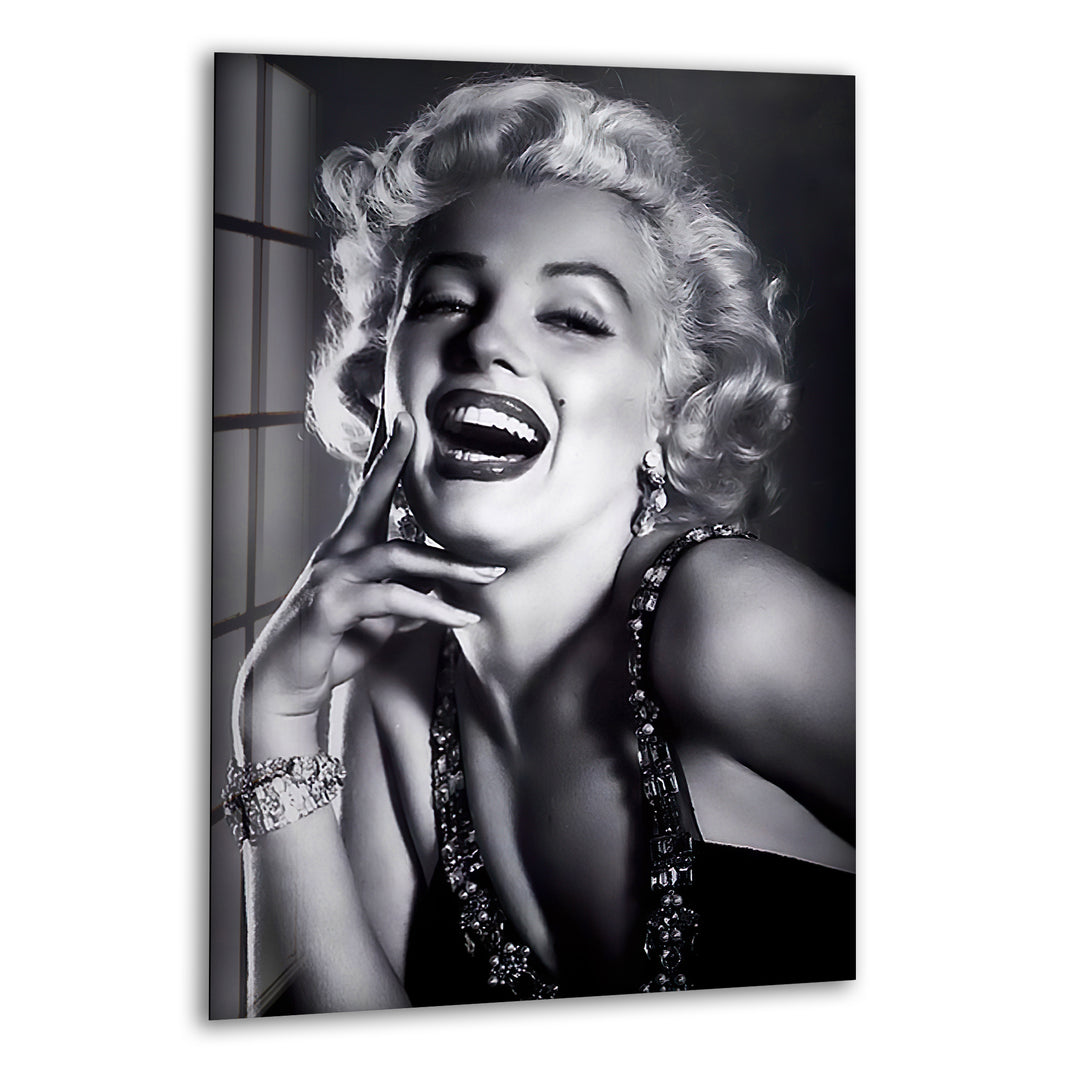 Marilyn Monroe Black & White Glass Wall Art Glass Printing Wall Art, Print photos on glass
