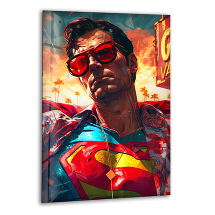 Cool Superman Glass Wall Art, print on glass, glass printed photos