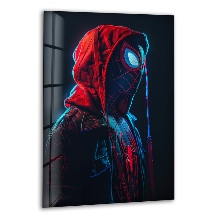 Miles Morales Spiderman Glass Wall Art print picture on glass, Tempered Glass Wall Art
